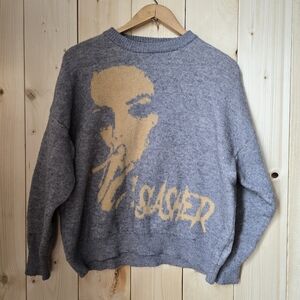 Slasher Knit Thick Polyester Sweater Mens Medium